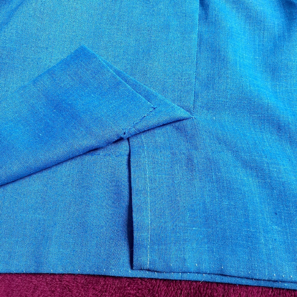 Vintage Mr. Mort Size 12 Blue Sleeveless Midi Dress - Picture 5 of 11
